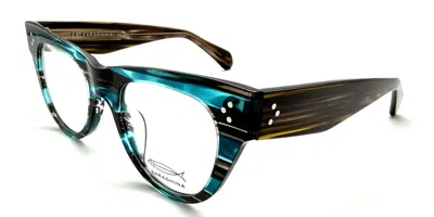Saraghina Daila 1011lv Women's Glasses Blue Size 50 - Free Lenses - Blue Light Block Available In Striped Blue