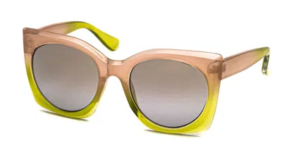 Saraghina Daria 523gh Women's Sunglasses Brown Size 53 In Powder,acid Green,brown