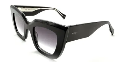 Saraghina Diva 550la Women's Sunglasses Black Size 48 In Black,clear