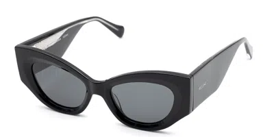 Saraghina Elettra 550kl Women's Sunglasses Black Size 50 In Shiny Black