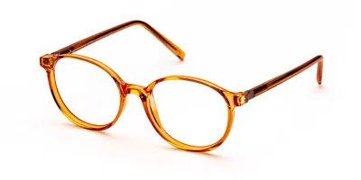 Saraghina Eve 617lv Women's Glasses Clear Size 42 - Free Lenses - Blue Light Block Available In Transparent Shiny Papaya Orange