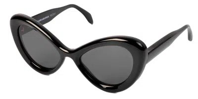 Saraghina Felicia 115kl Women's Sunglasses Black Size 52 In Shiny Black