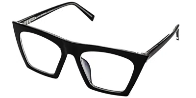 Saraghina Fernanda 740lv Women's Glasses Black Size 51 - Free Lenses - Blue Light Block Available In Shiny Black On Clear