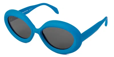 Saraghina Fiona 112lkl Women's Sunglasses Blue Size 55 In Matte Blue