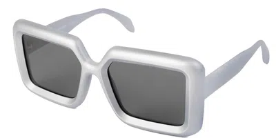 Saraghina Flamma 110lkl Men's Sunglasses Silver Size 51 In Matte Silver