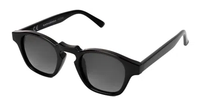 Saraghina Gea 115lla Women's Sunglasses Black Size 43 In Shiny Black
