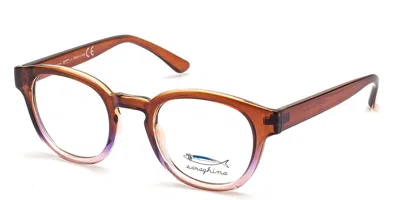 Saraghina Gemini 472lv Men's Glasses Brown Size 49 - Free Lenses - Blue Light Block Available In Transparent Faded Shiny Tobacco Brown,pink