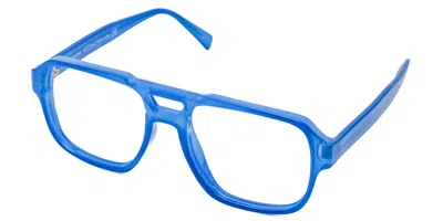 Saraghina Igor 899lv Men's Glasses Blue Size 55 - Free Lenses - Blue Light Block Available In Milky Dark Blue