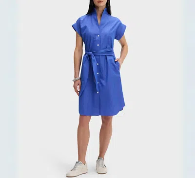 Sarah Alexandra Cap Sleeve Collared Mini Dress In Blue Lagoon In Multi