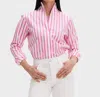Sarah Alexandra Pretty Blouse In Pink/white Satin Stripe In Pink