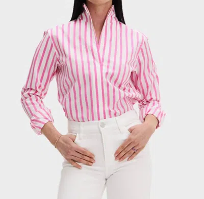 Sarah Alexandra Pretty Blouse In Pink/white Satin Stripe