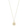 Sarah Chloe Kari Initial Medallion Necklace In Yellow Gold