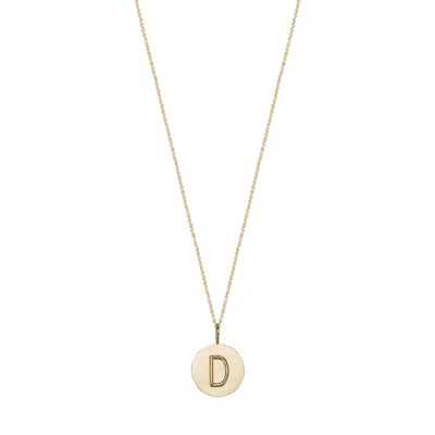 Sarah Chloe Kari Initial Medallion Necklace In Yellow Gold