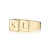Sarah Chloe Lana Duo Signet Ring In Gold Plated