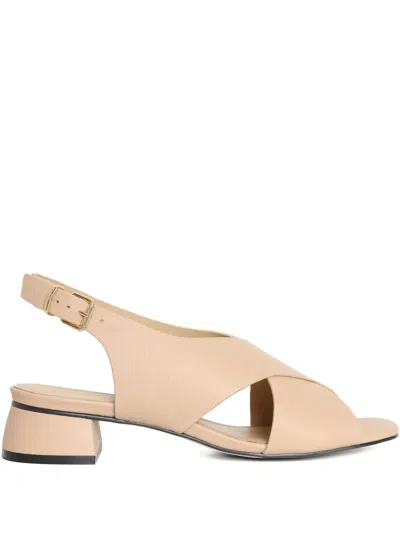 Sarah Chofakian 25mm Baunilha Latte Criss-cross Sandals In Neutral