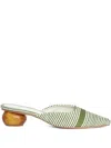 Sarah Chofakian 30mm Guest Room Mules In Green