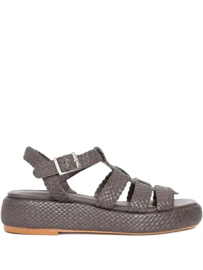 Sarah Chofakian Mocca 35mm プラットフォーム サンダル In Gray