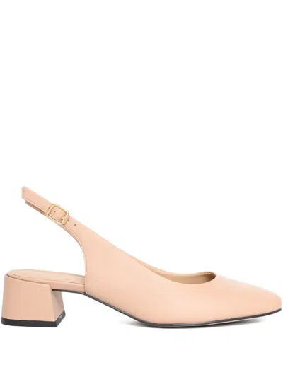 Sarah Chofakian 3.5mm Slingback Latte Pumps In Neutral