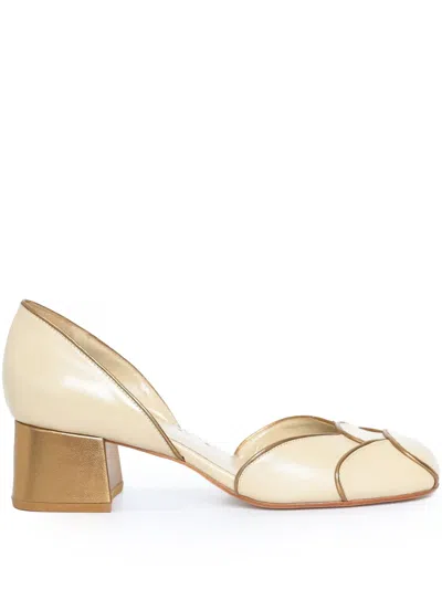Sarah Chofakian 40mm Estela Pumps In Neutrals