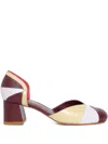 Sarah Chofakian 40mm Geometric Colourblock Pumps In Red