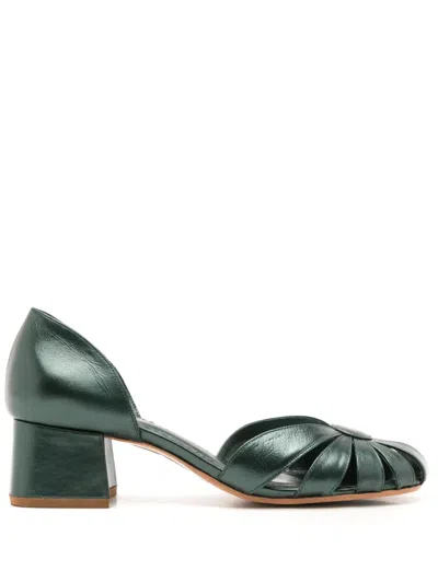 Sarah Chofakian Marjorie Strappy Pumps In Green