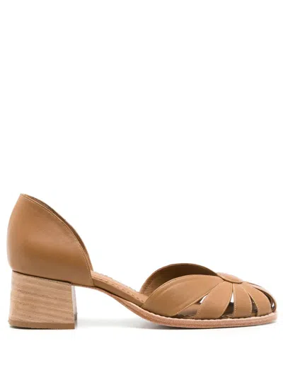 Sarah Chofakian 40mm Scarpin Marjorie Pumps In Brown