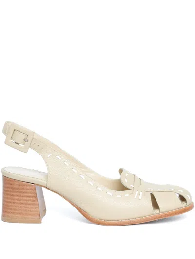 Sarah Chofakian 45mm Charmont Pumps In Neutrals