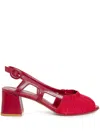 Sarah Chofakian 45mm Side Chair Sandals In Red
