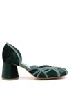 Sarah Chofakian Albert 55mm Velvet Pumps In Green