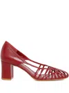 Sarah Chofakian 55mm Glyph Cut-out Block-heel Pumps