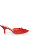 Sarah Chofakian 55mm Leather Mules In Red