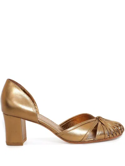 Sarah Chofakian 55mm Sarah Pumps In Gold