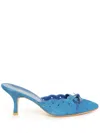 Sarah Chofakian 55mm Suite Mules In Blue