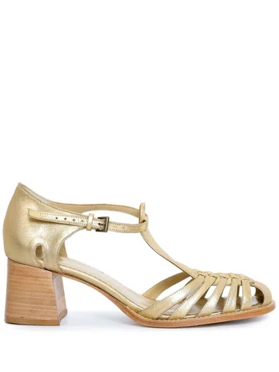 Sarah Chofakian 65mm Boheme Metallic Sandals In Gold