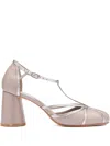 Sarah Chofakian 65mm Clementine T-strap Block-heel Sandals In Pink