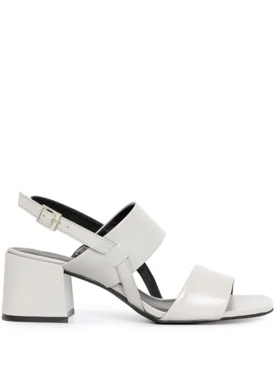 Sarah Chofakian 65mm Laura Leather Sandals In Silver