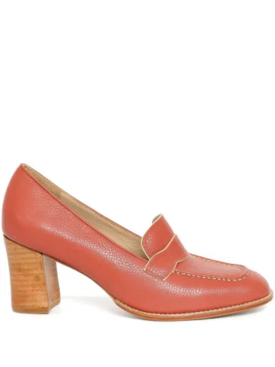 Sarah Chofakian 65mm Leather Pumps In Red