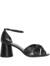 Sarah Chofakian Knotted Strappy Block Heels In Black