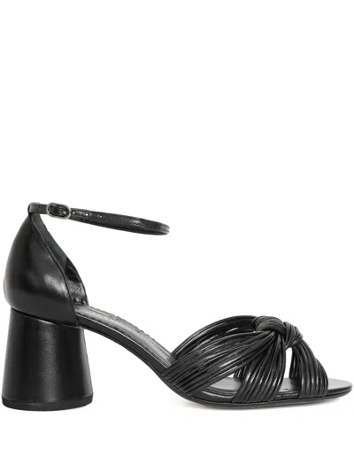 Sarah Chofakian Knotted Strappy Block Heels In Black