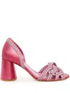 Sarah Chofakian 65mm Peep Toe Sparks Pumps In Pink