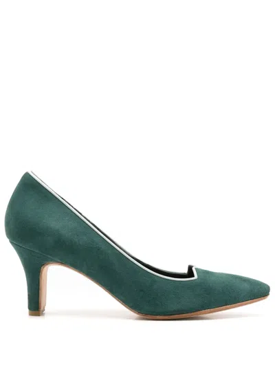 Sarah Chofakian Banoni 75mm Leather Pumps In Green