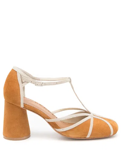 Sarah Chofakian Clementine 75mm Suede Sandals In Brown