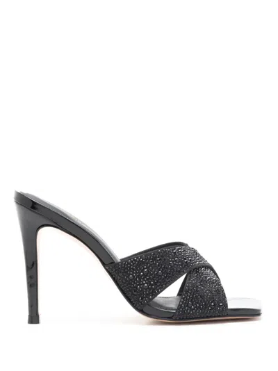 Sarah Chofakian Gilles 75mm Rhinestone-embellished Mules In Black