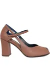 Sarah Chofakian Peep-toe Mary Jane Heels