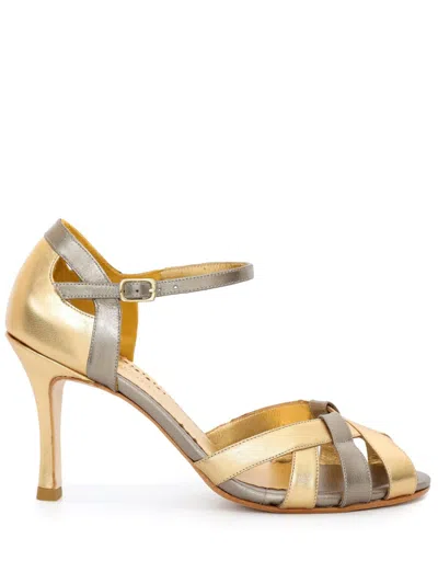 Sarah Chofakian 75mm Olga Sandals In Gold