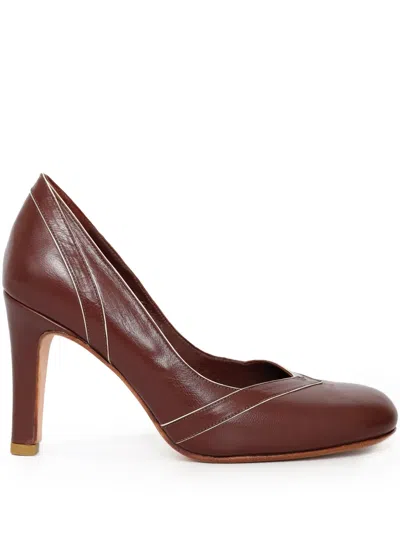 Sarah Chofakian 75mm Strengell Pumps In Brown