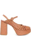 Sarah Chofakian 90mm Frame Sandals In Brown