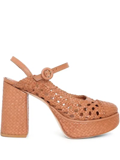Sarah Chofakian 90mm Frame Sandals In Brown