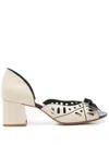 Sarah Chofakian Adrienne Bow-detail Pumps In Neutrals