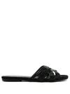Sarah Chofakian Alix Studded Slides In Black